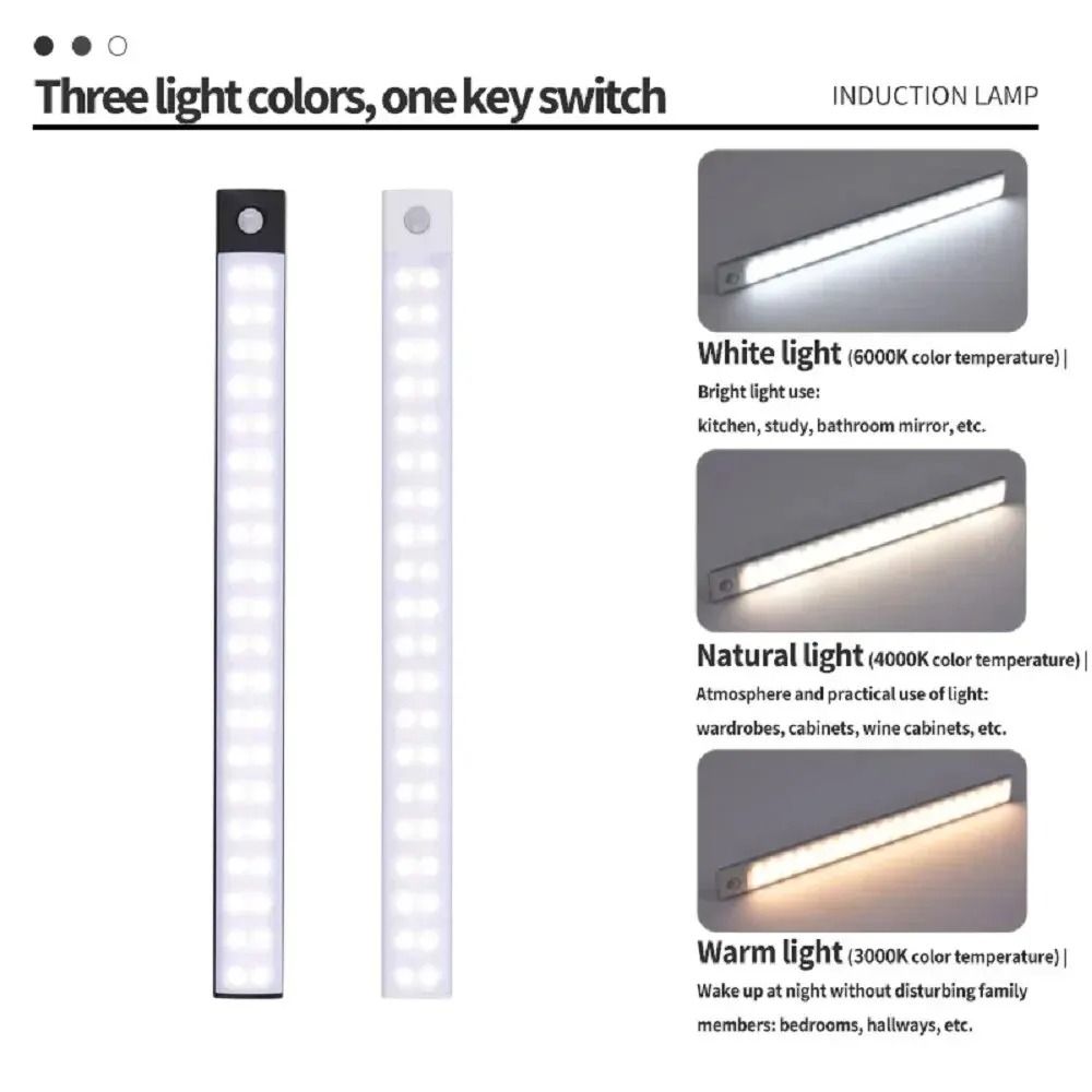 LED Cabinet Light Rechargeable Motion Sensor Lamp USB Type C 4