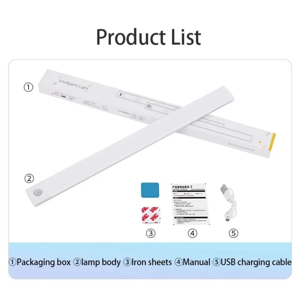 LED Cabinet Light Rechargeable Motion Sensor Lamp USB Type C 6