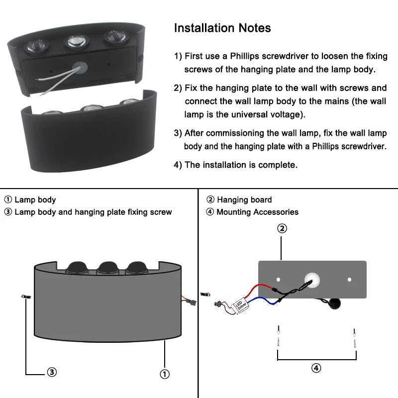 LED Wall Light Outdoor Waterproof Modern Indoor Lamp 3