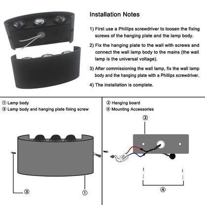 LED Wall Light Outdoor Waterproof Modern Indoor Lamp 3