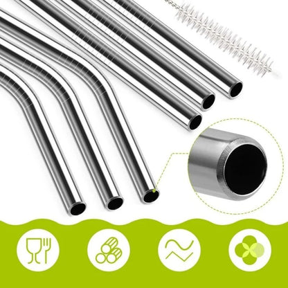 Stainless Steel Straw With Silicone Tip Replacement Set For Tumbler Cups 4