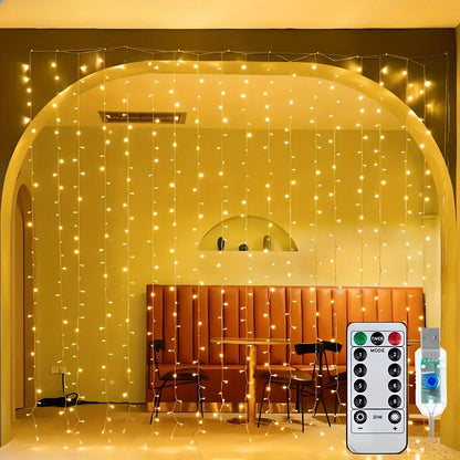 Remote Control USB Fairy Lights 3 4 6 Meters LED Curtain String Lights for Christmas Home Bedroom Decoration Festive Par