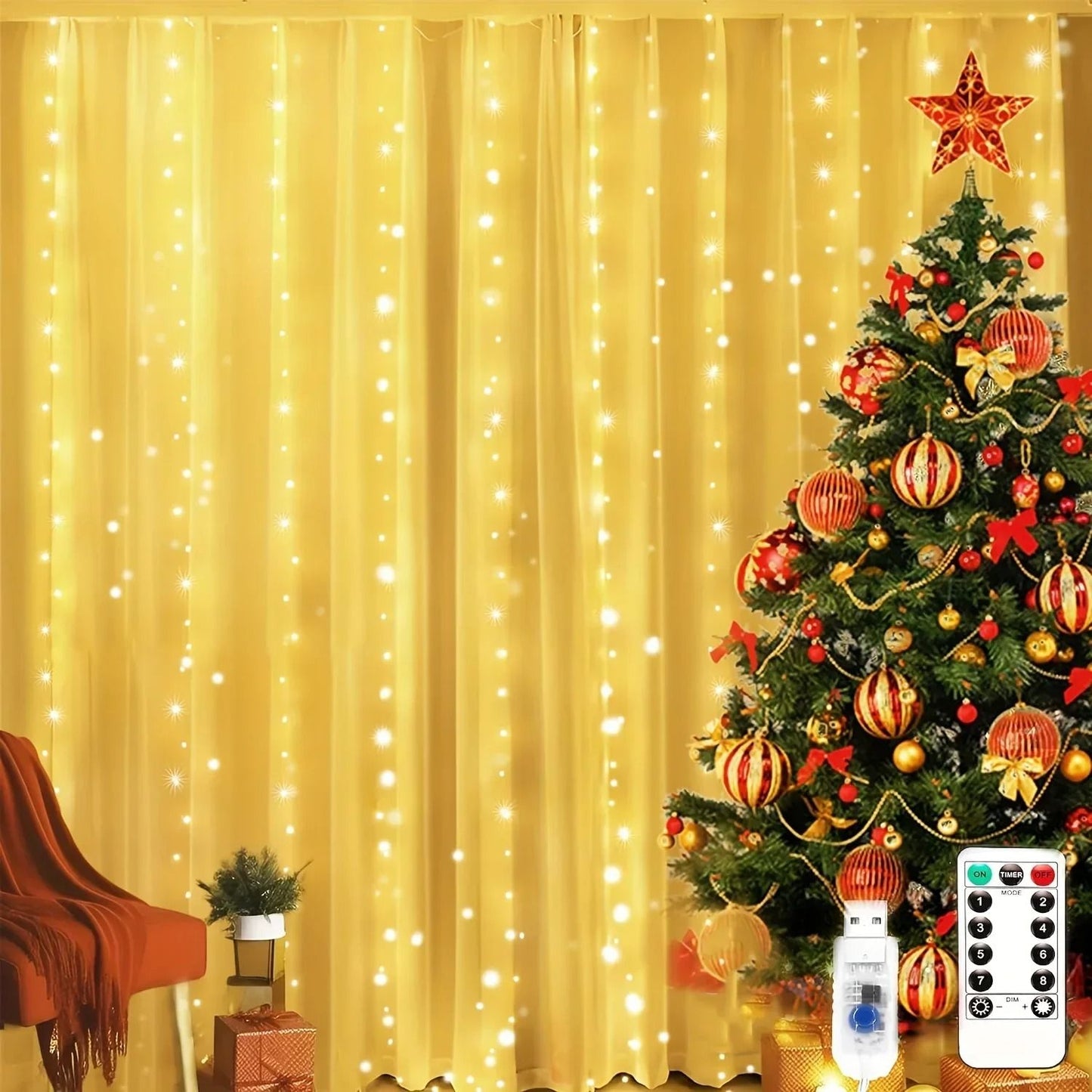 Remote Control USB Fairy Lights 3 4 6 Meters LED Curtain String Lights For Christmas Home Bedroom D 2