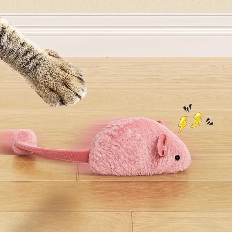 Interactive Plush Mouse Cat Toy Self Playing Chew Toy For Indoor Cats 2