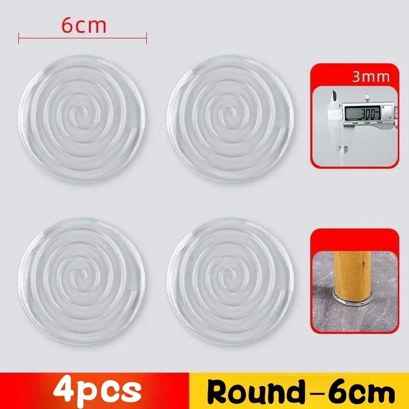 Transparent Silicone NonSlip Furniture Pad Set  4Pack AntiSlip  AntiVibration Floor Protectors 7