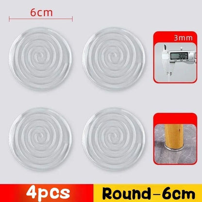 Transparent Silicone NonSlip Furniture Pad Set  4Pack AntiSlip  AntiVibration Floor Protectors 7