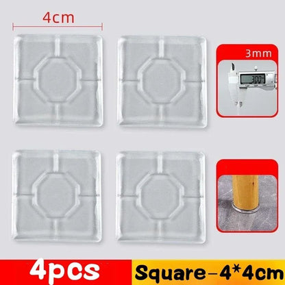 Transparent Silicone NonSlip Furniture Pad Set  4Pack AntiSlip  AntiVibration Floor Protectors 9