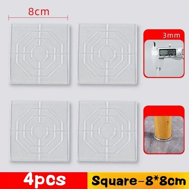Transparent Silicone NonSlip Furniture Pad Set  4Pack AntiSlip  AntiVibration Floor Protectors 11