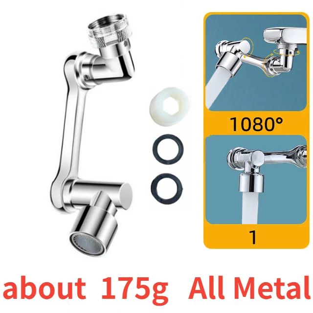 Universal 1080 Rotation Metal Faucet Sprayer Head  Kitchen  Bathroom Extender Nozzle 7