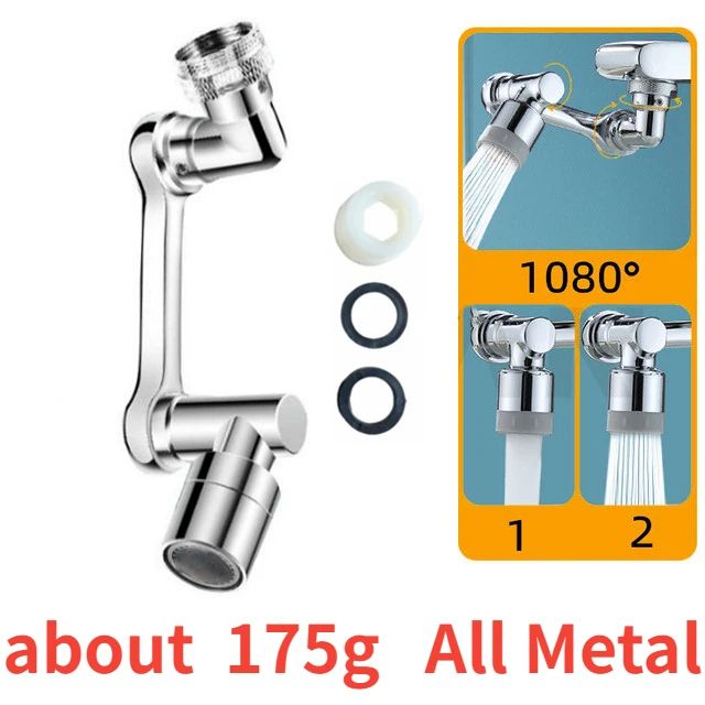 Universal 1080 Rotation Metal Faucet Sprayer Head  Kitchen  Bathroom Extender Nozzle 8