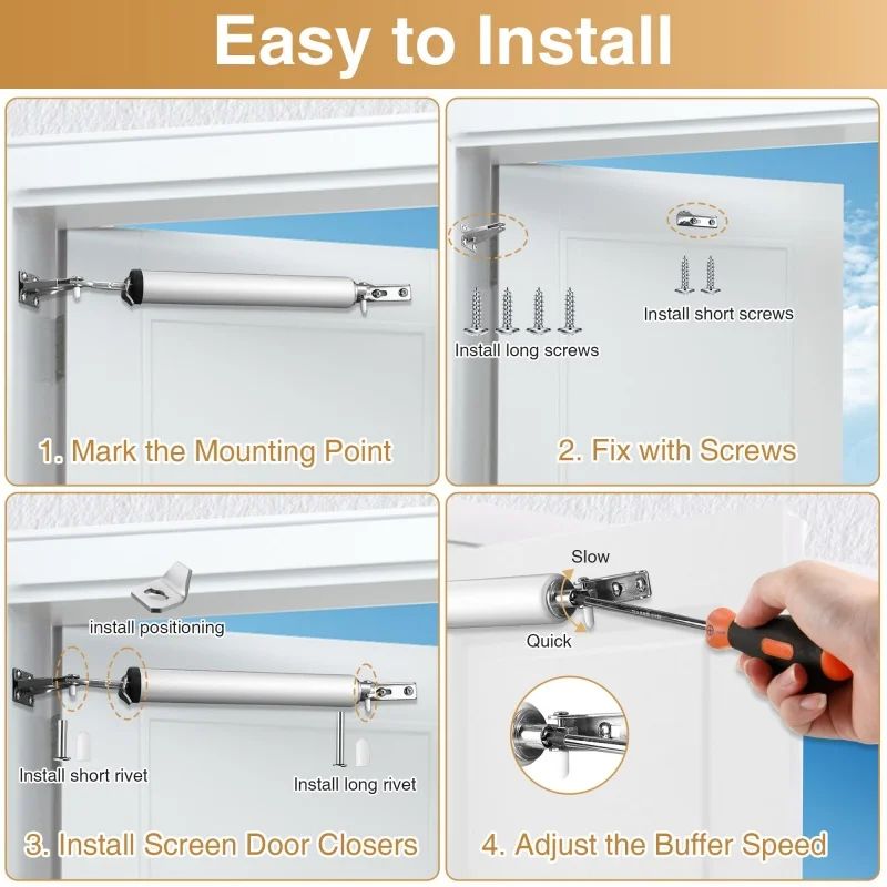 SoftClose Automatic Door Closer 35 Kg  Pneumatic Adjustable Door Stop Hardware 5