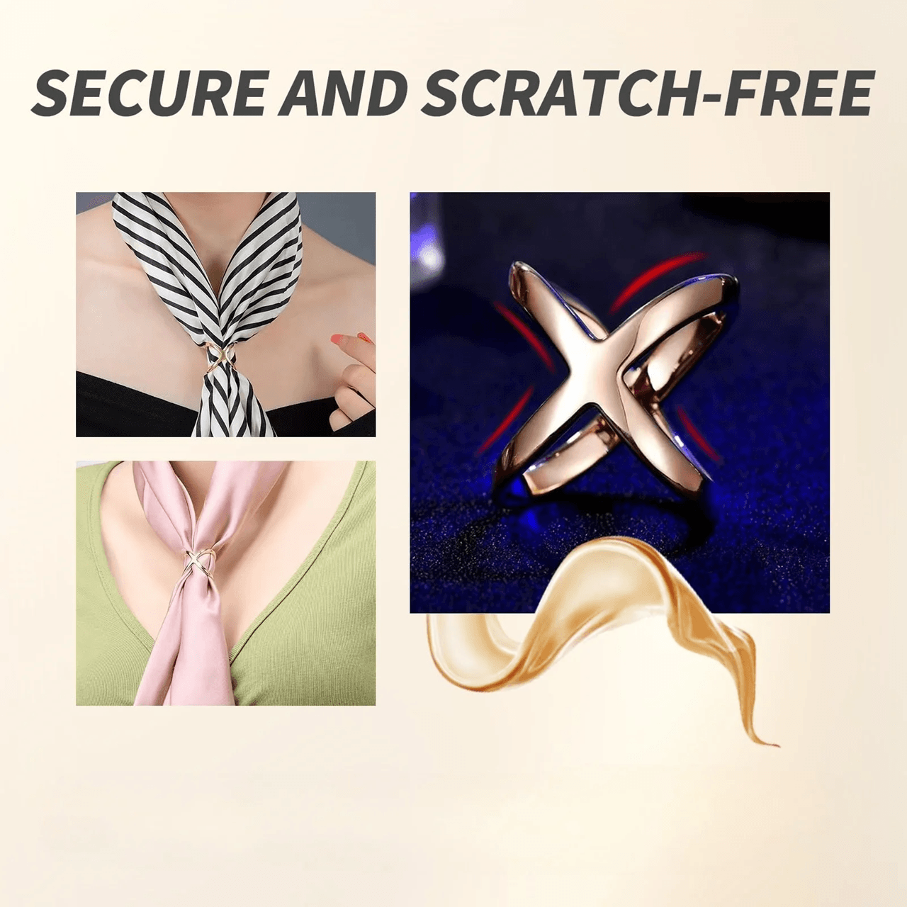 Elegant X Shape Scarf Clip 1