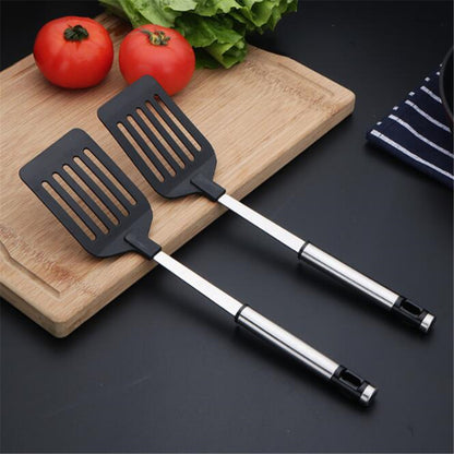 Kitchen Tools Nylon Handle Spatula, Stainless Steel Turners, Fried Shovel Egg Fish Frying Pan Scoop Spatula Cooking