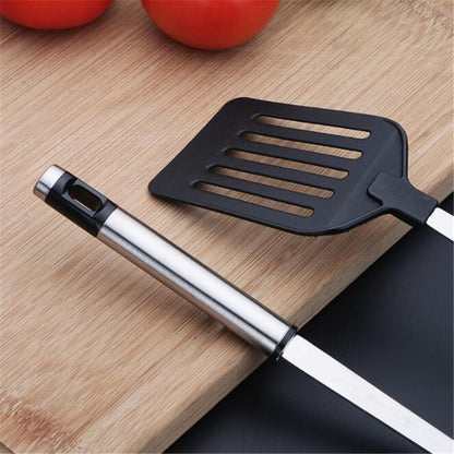Kitchen Tools Nylon Handle Spatula, Stainless Steel Turners, Fried Shovel Egg Fish Frying Pan Scoop Spatula Cooking