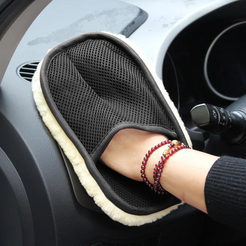 Car Washing Gloves Thickened Plush Wiping Gloves For Waxing And Polishing Premium Car Cleaning Prod 1