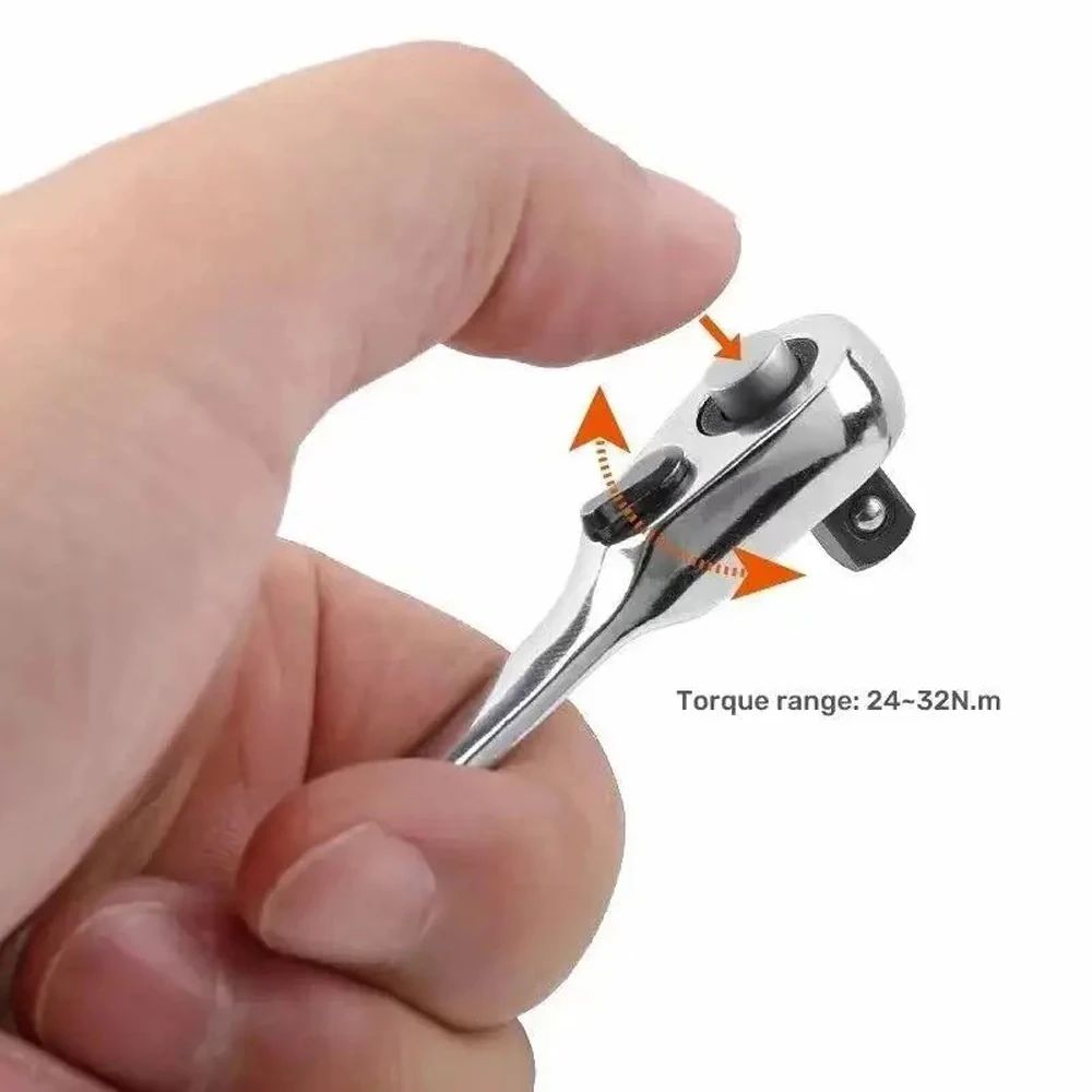Mini Treble Ratchet Wrench Double Ended Socket Wrench Hex Screwdriver Torque Wrenches Set 6