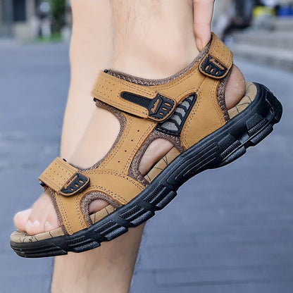 Genuine Leather Sandals Men Summer Outdoor Casual Lightweight Fashion 1