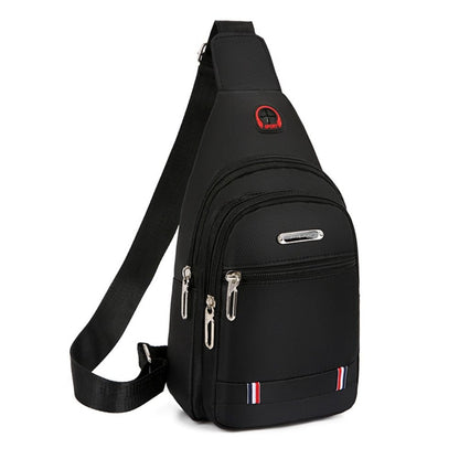 Casual Men Messenger Bag Oxford Cloth Crossbody Bag Shoulder Sling Chest USB Travel Bag