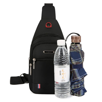 Casual Men Messenger Bag Oxford Cloth Crossbody Bag Shoulder Sling Chest USB Travel Bag 1
