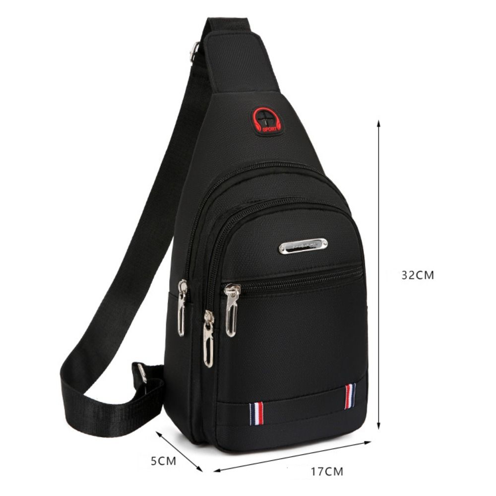 Casual Men Messenger Bag Oxford Cloth Crossbody Bag Shoulder Sling Chest USB Travel Bag 2