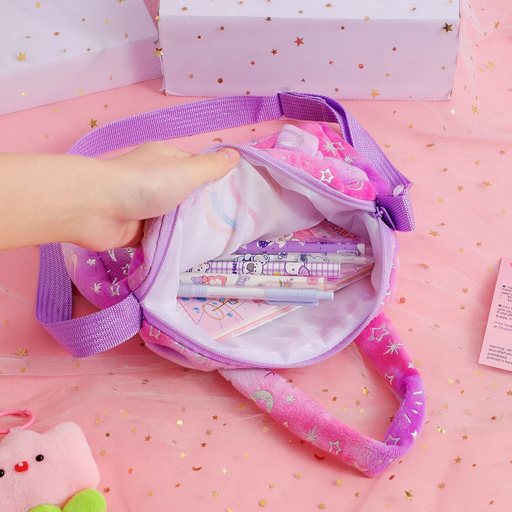Plush Unicorn Crossbody Bag For Girls Kids Shoulder Purse Cute Student Gift Pencil Case Coin Wallet 1