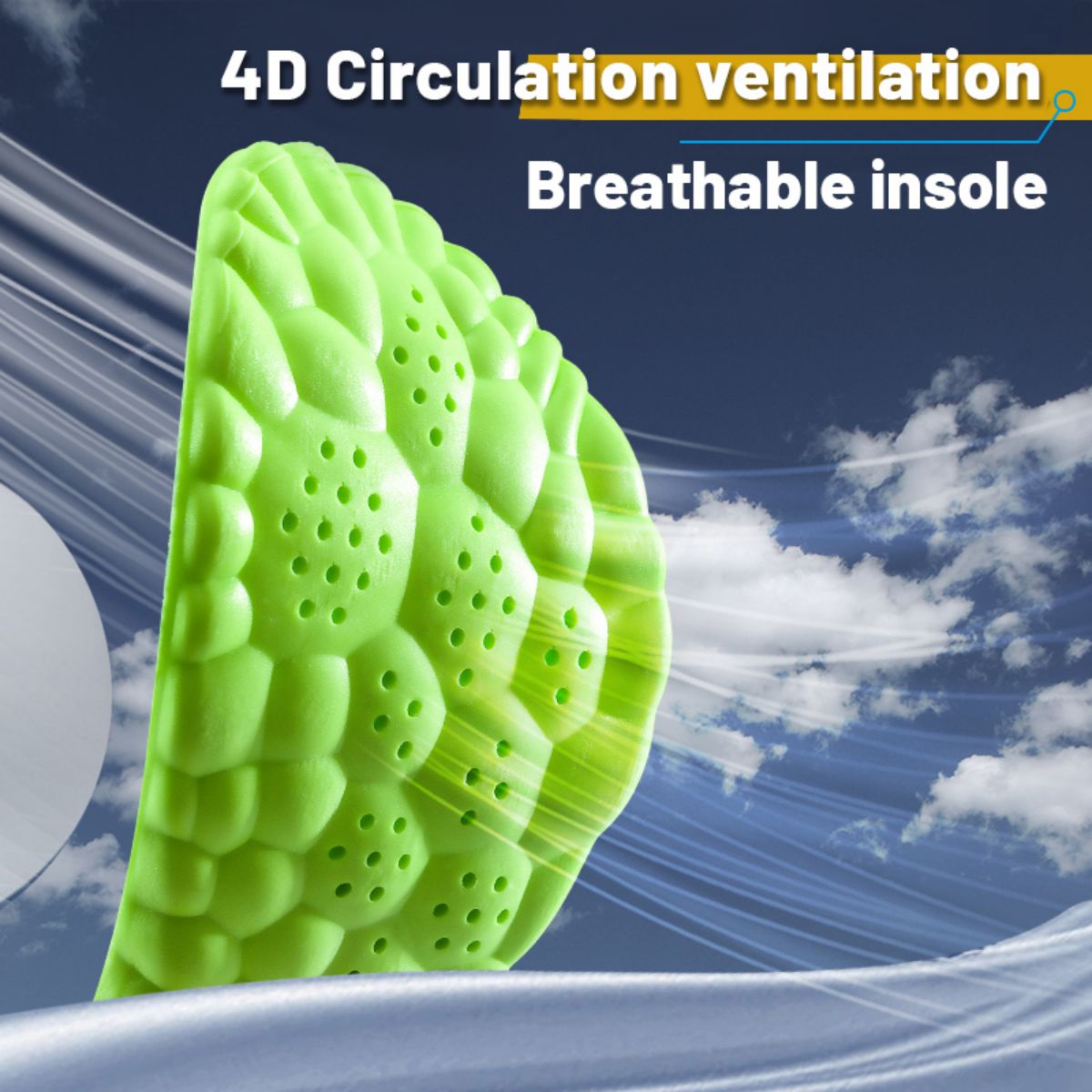 Sport Insoles Cushion PU High Stretch Shock Resistant Anti Bacterial Breathable Insoles For Comfort 4