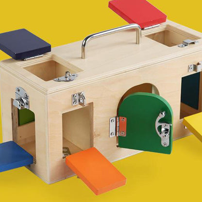 Montessori Wooden Busy Box Educational Lock Latch Box Early Learning Kids Toys Perfect Christmas Gi 1