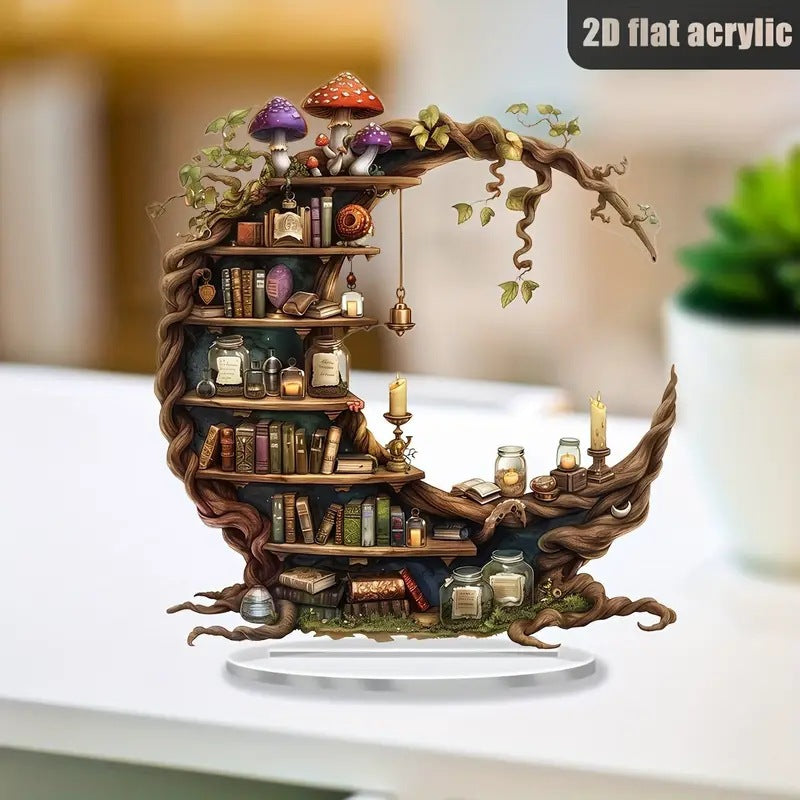 Crescent Shaped Acrylic Desktop Bookshelf Decorative Book Shelf For Home And Office Ideal For Book  2