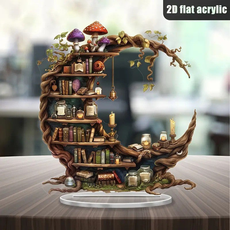 Crescent Shaped Acrylic Desktop Bookshelf Decorative Book Shelf For Home And Office Ideal For Book  3
