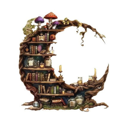 Crescent shaped acrylic desktop bookshelf, decorative book shelf for home and office, ideal for book Lover and Workspace
