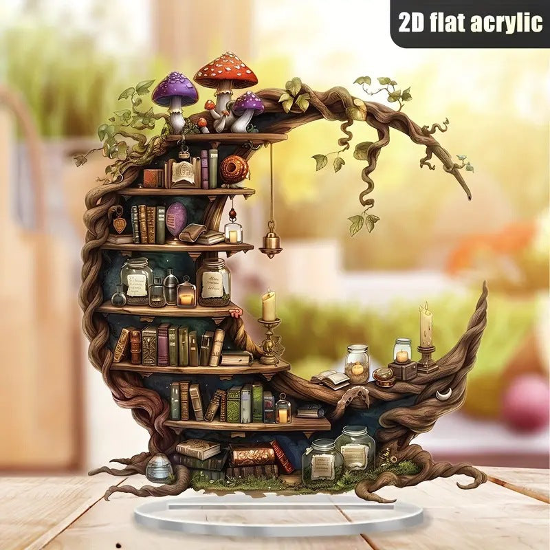 Crescent Shaped Acrylic Desktop Bookshelf Decorative Book Shelf For Home And Office Ideal For Book  4