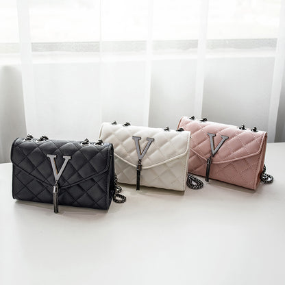 Plaid Female Crossbody Bag Tassel Quilted Brand Black Luxury Handbags