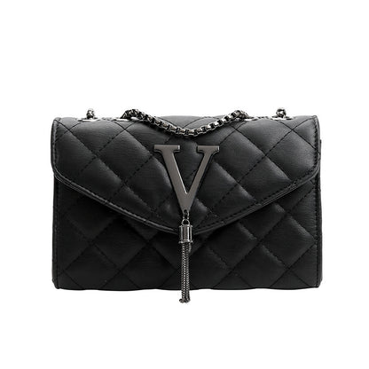 Plaid Female Crossbody Bag Tassel Quilted Brand Black Luxury Handbags