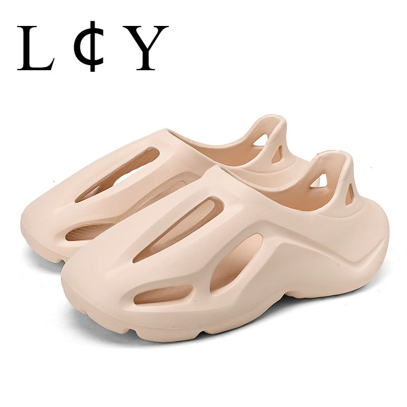 Personalized Lace Up Beach Shoes For Men And Women Summer Anti Slip Designer Dyeing Hollow Outdoor  4