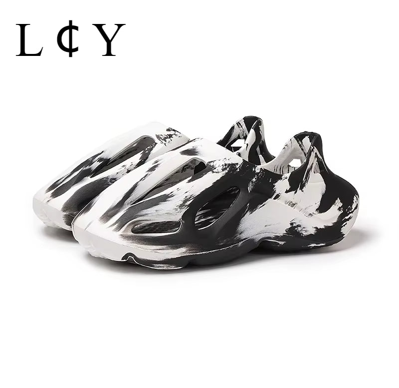 Personalized Lace Up Beach Shoes For Men And Women Summer Anti Slip Designer Dyeing Hollow Outdoor  5