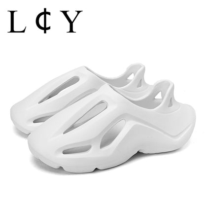 Personalized Lace Up Beach Shoes For Men And Women Summer Anti Slip Designer Dyeing Hollow Outdoor  7