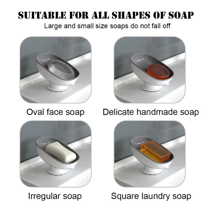Bathroom Soap Dishes Holder With Self Draining Soap Box Super Suction Soap Container For Bathroom A 3