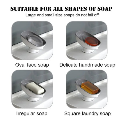 Bathroom Soap Dishes Holder With Self Draining Soap Box Super Suction Soap Container For Bathroom A 3