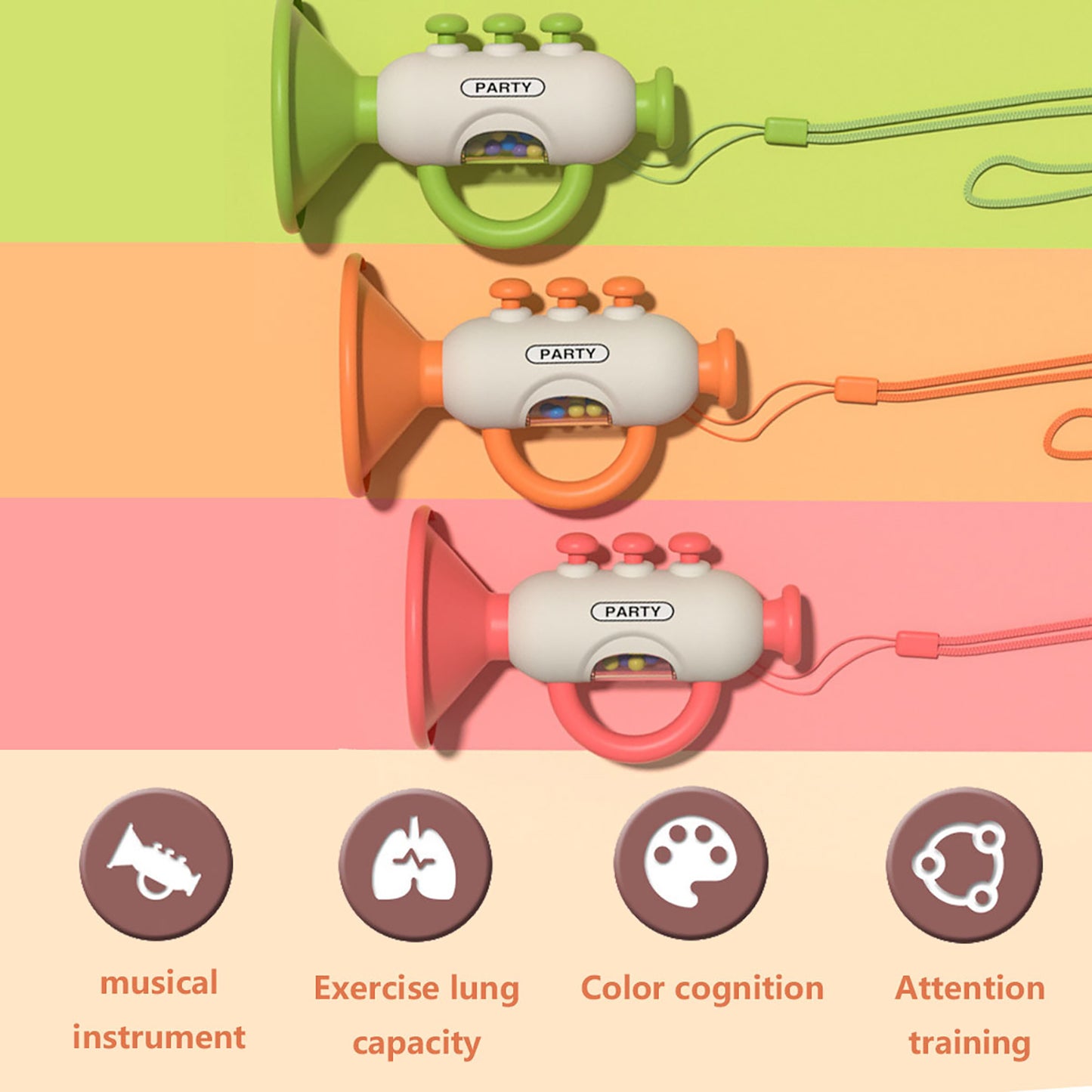 Mini Trumpet Toy For Children Baby Whistle Instrument Play Harmonicas For Early Education 2