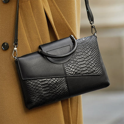 Fashionable PU Synthetic Leather Crossbody Bag Casual Dinner Wedding Alligator Pattern Shoulder Han 2