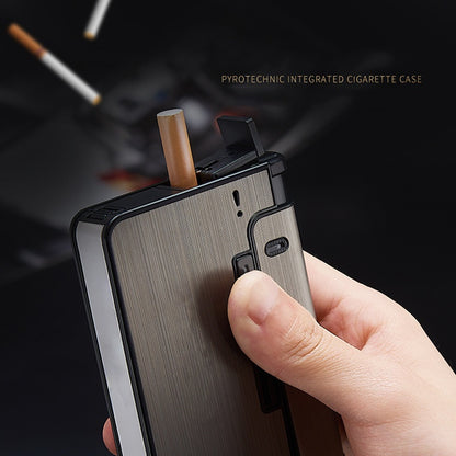 Portable Automatic Cigarette Case Metal Holder Box for King Size Cigarettes Gift for Men