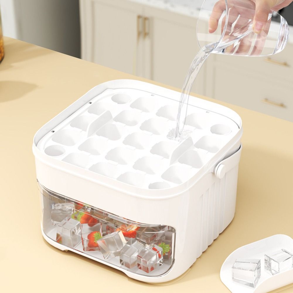 50 Cube Ice Maker Easy Press Cap Ice Cube Maker Double Layer Ice Storage Box Refrigerator Ice Tray  2