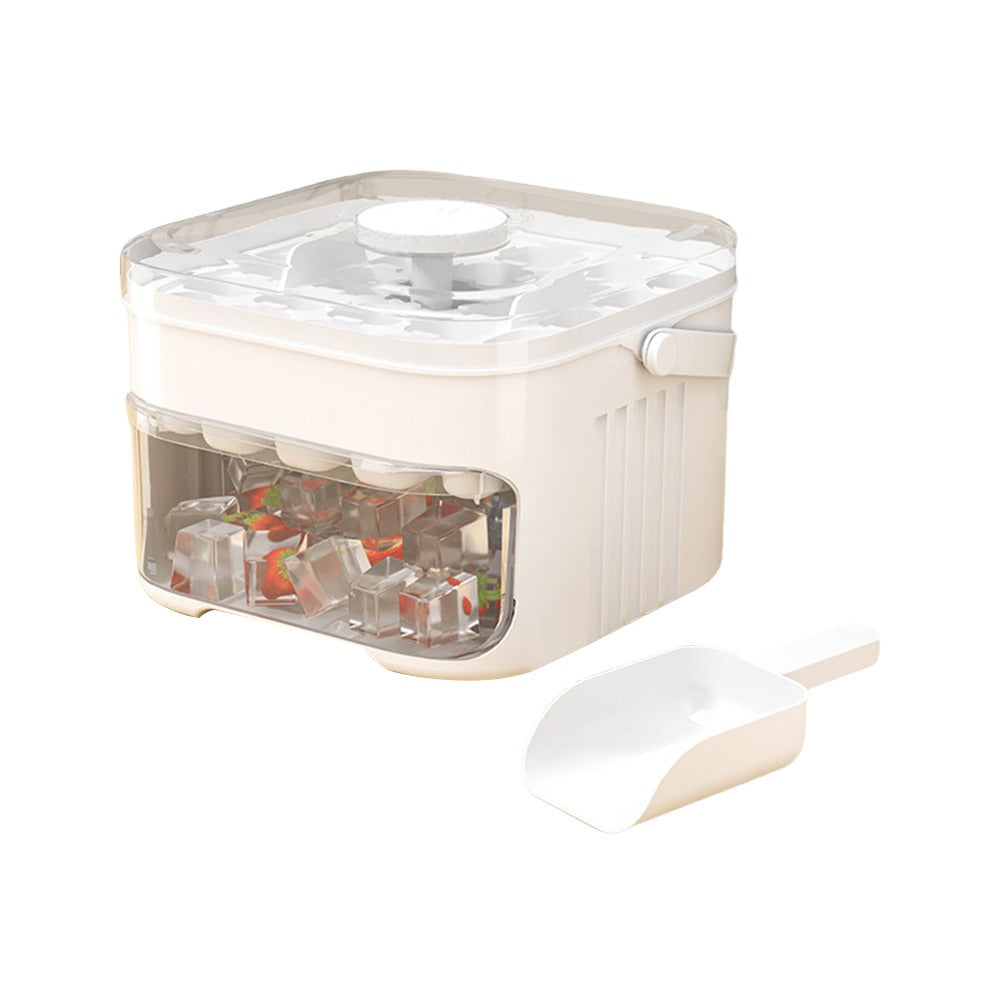 50 Cube Ice Maker Easy Press Cap Ice Cube Maker Double Layer Ice Storage Box Refrigerator Ice Tray  5