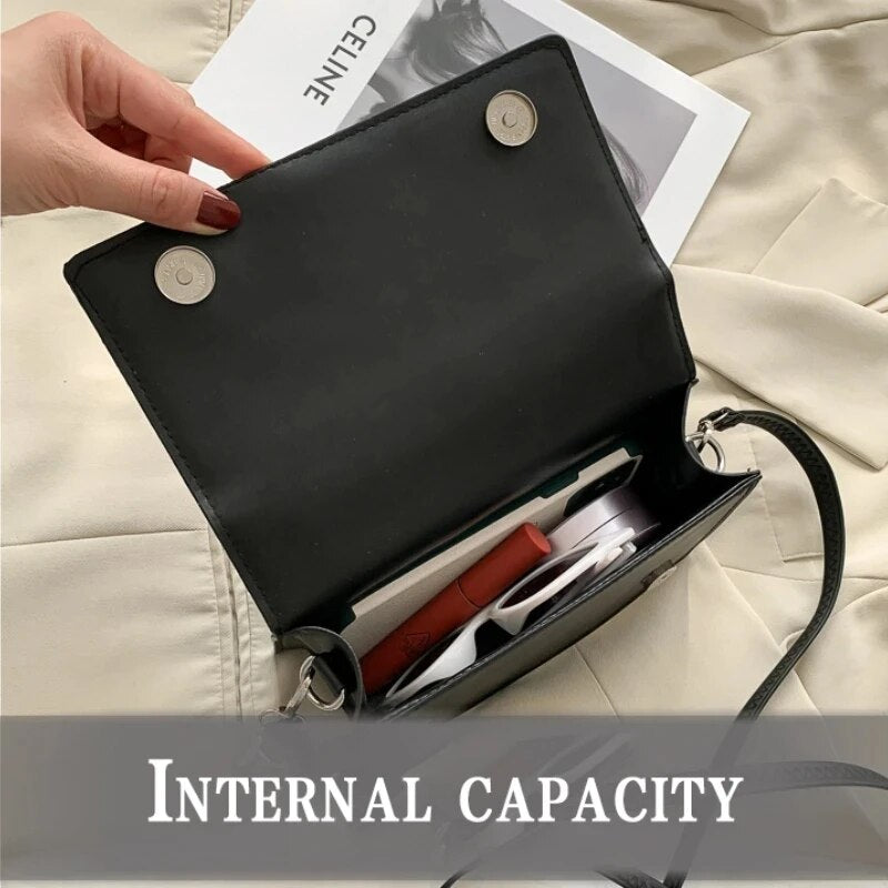 Classic Handle Handbag Women Small PU Leather Crossbody Bag Fashion Designer Shoulder Bag 2