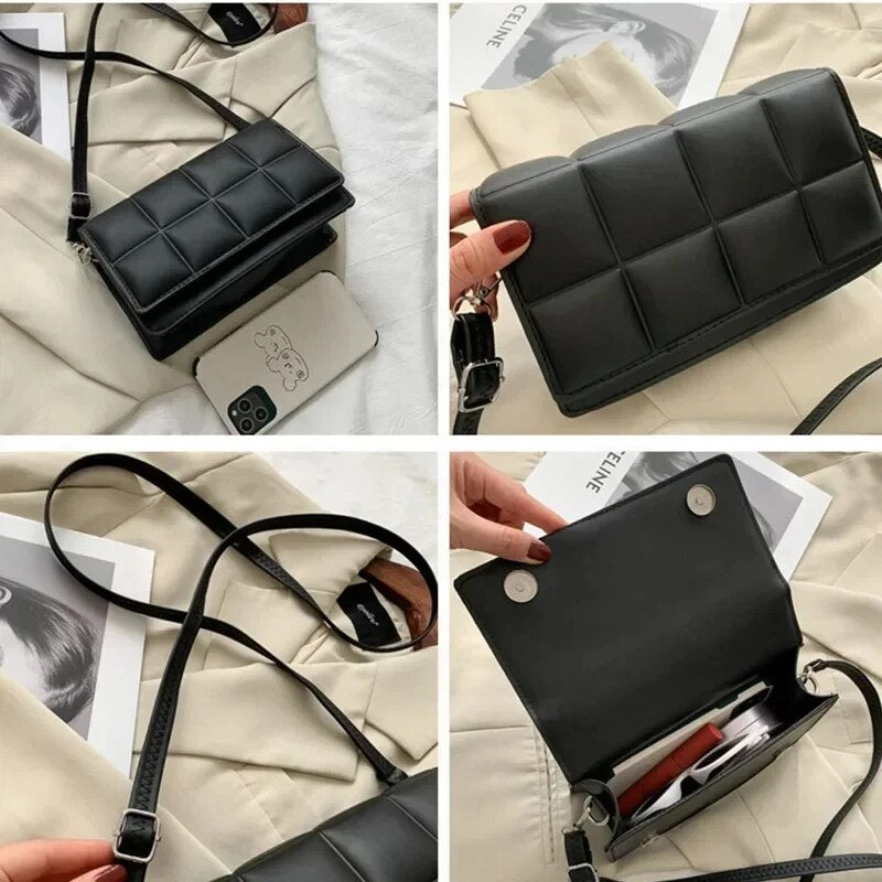 Classic Handle Handbag Women Small PU Leather Crossbody Bag Fashion Designer Shoulder Bag 4