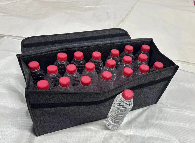 Large Anti Slip Compartment Boot Storage Organiser, Car Storage Bag, Soft Felt Storage Box, Tool Car Trunk Organiser