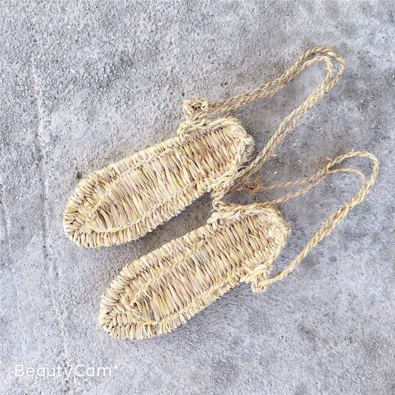 Hand-Woven Straw Sandals for Men and Women, Japanese Anime Cos Play Shoes, Retro Drift Beach Sandals for Summer