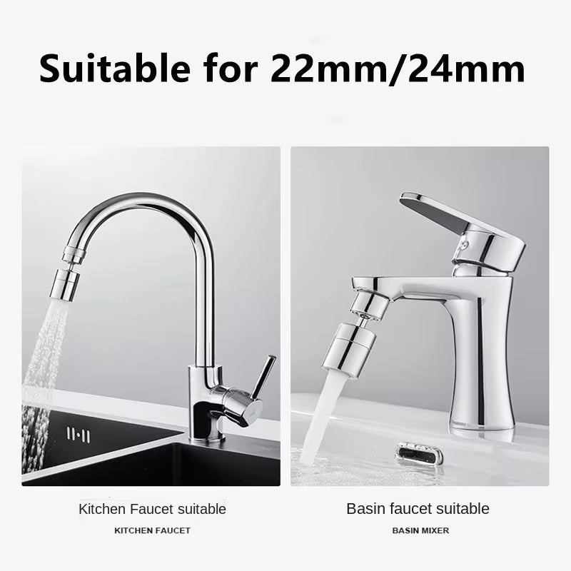 Universal Faucet Extension Adaptor, Rotating Splash Proof, Water Saving ABS Plastic Aerator