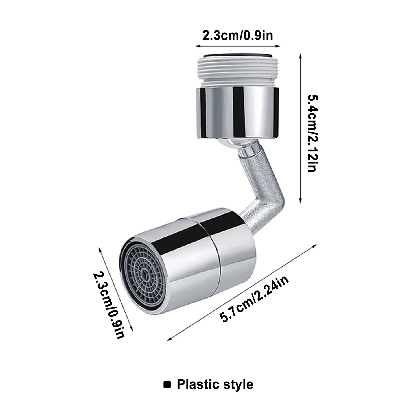 Universal Faucet Extension Adaptor, Rotating Splash Proof, Water Saving ABS Plastic Aerator