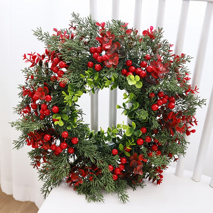 Winter Berry Wreath for Front Door Christmas Decoration Red Berry Xmas Wall Decor